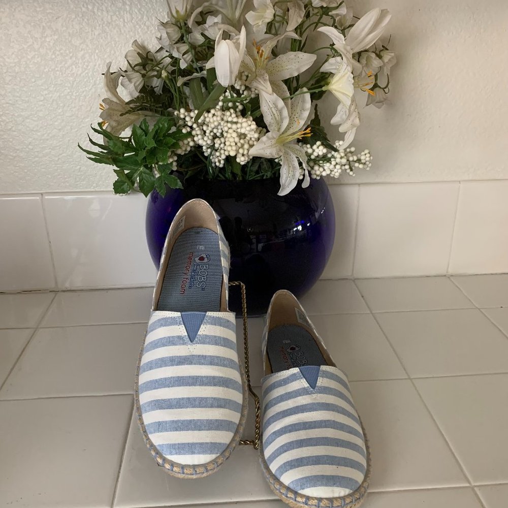 Bob's for Sketcher's Blue & White Striped Shoes